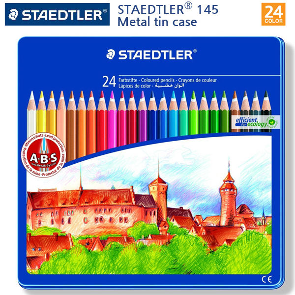 스테들러 145 색연필 24색 세트 (틴케이스)