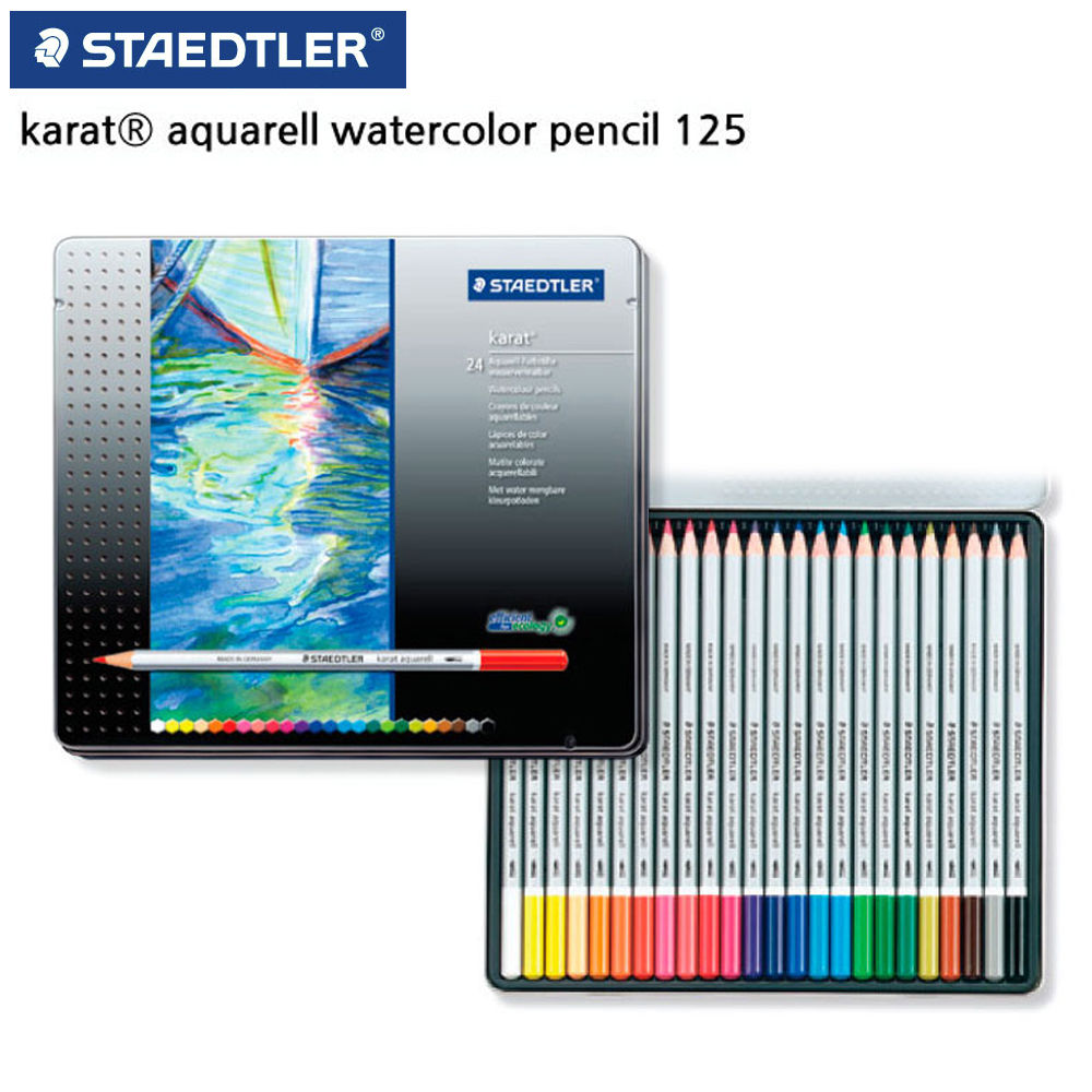 스테들러 125 카라트 수채 색연필 24색 세트