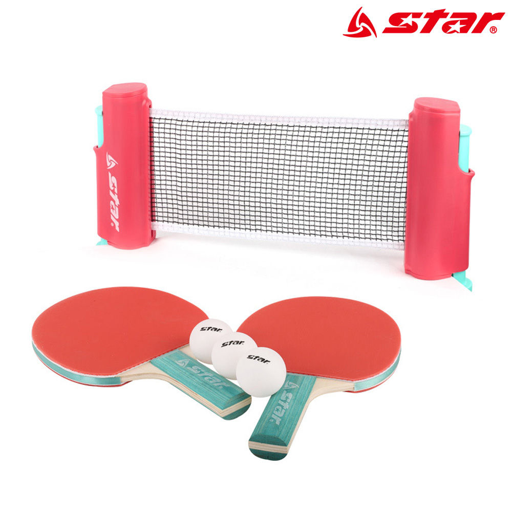 스타스포츠 탁구세트 조절형네트 라켓 공 (휴대용) (레드) (GR1000S)
