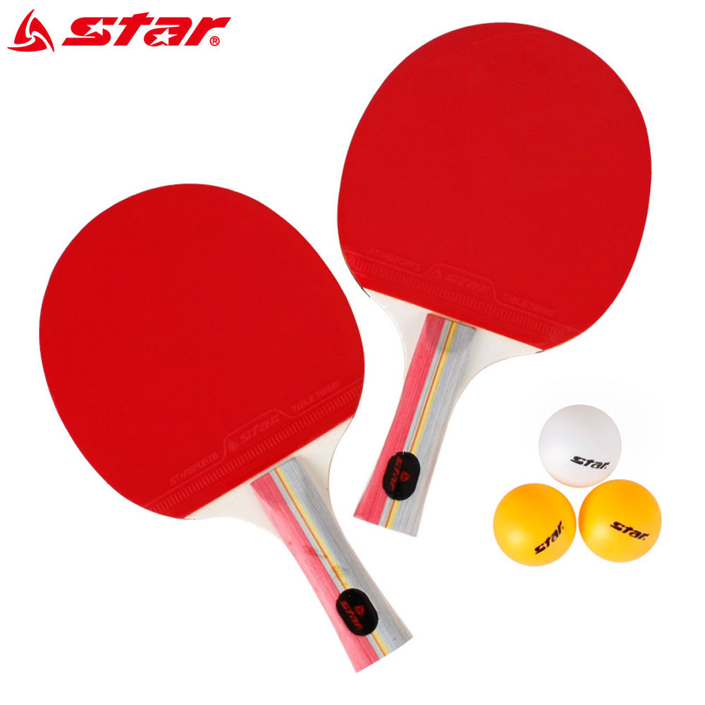 스타스포츠 탁구라켓 (쉐이크형) 탁구공 세트 (라켓 2개입) (GR200S)