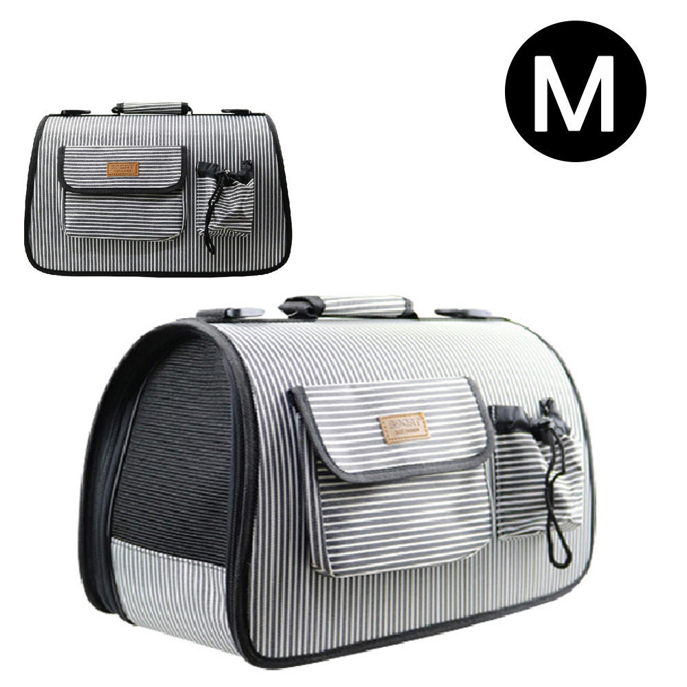피플펫 천국 스포츠 강아지 이동가방 (줄무늬 그레이) (M)