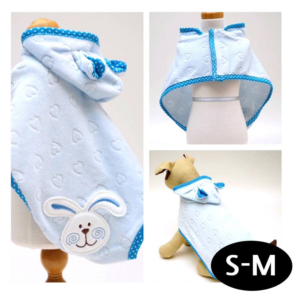 블링독 강아지 목욕가운 (블루) (S-M)