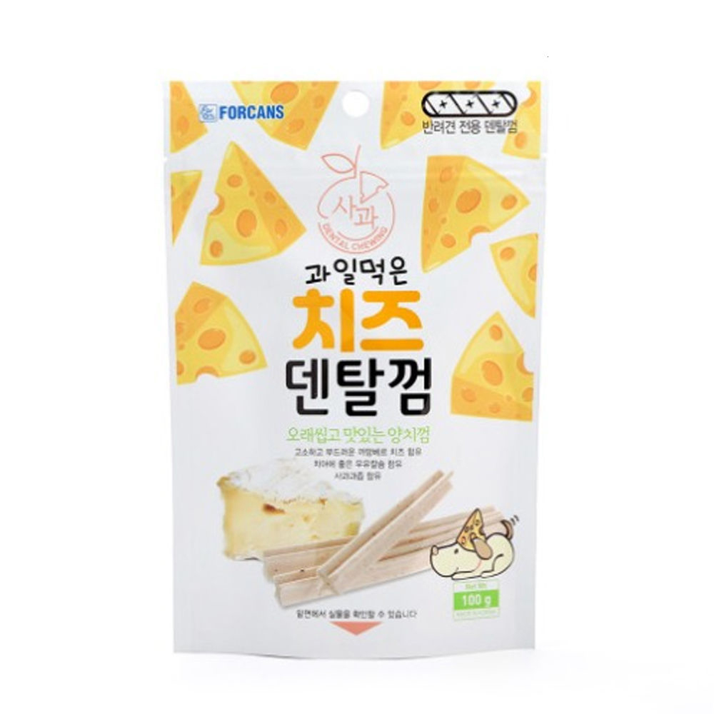 포켄스 과일먹은 치즈덴탈껌 (사과)100g (강아지 간식)