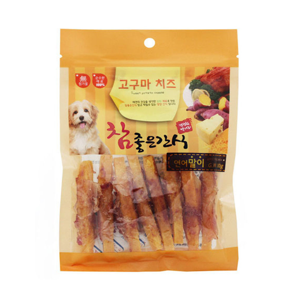 헬로도기 참 좋은 간식 고구마 치즈 연어말이 100g (강아지 간식)