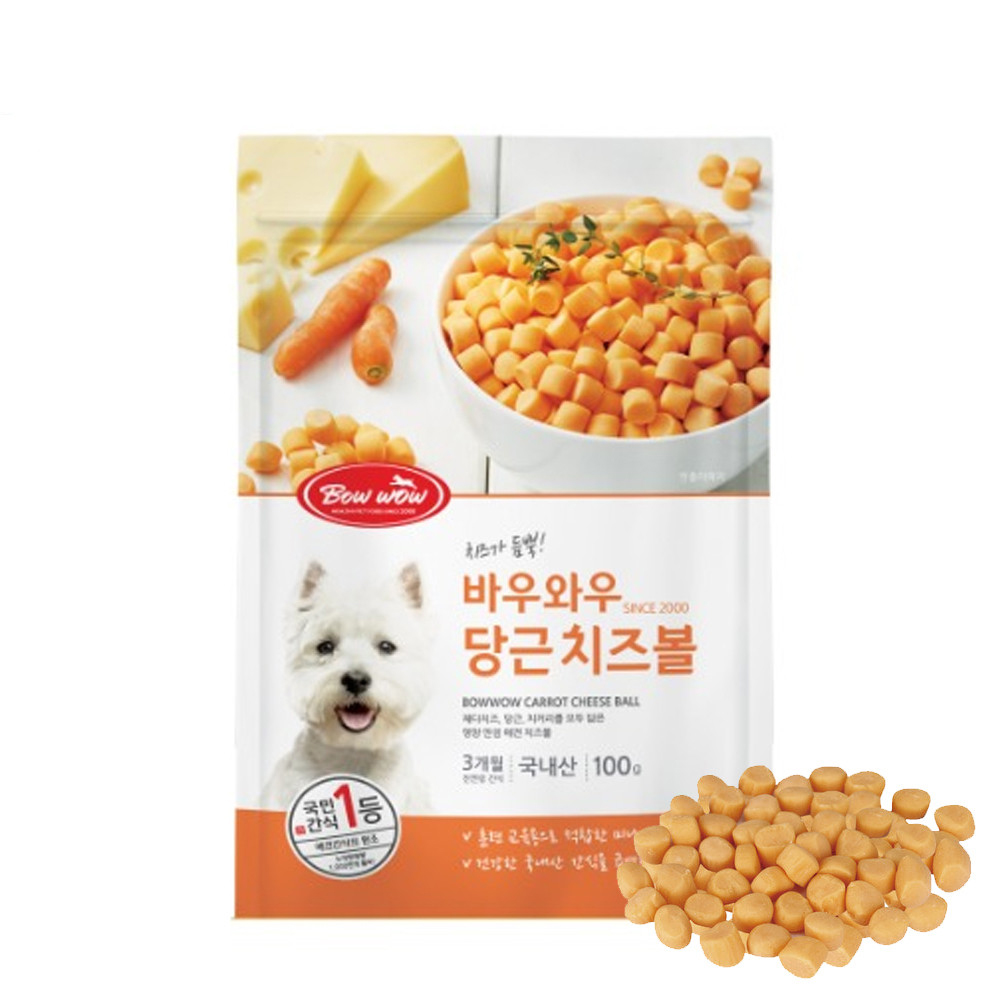 바우와우 당근 치즈볼 100g (강아지 간식)