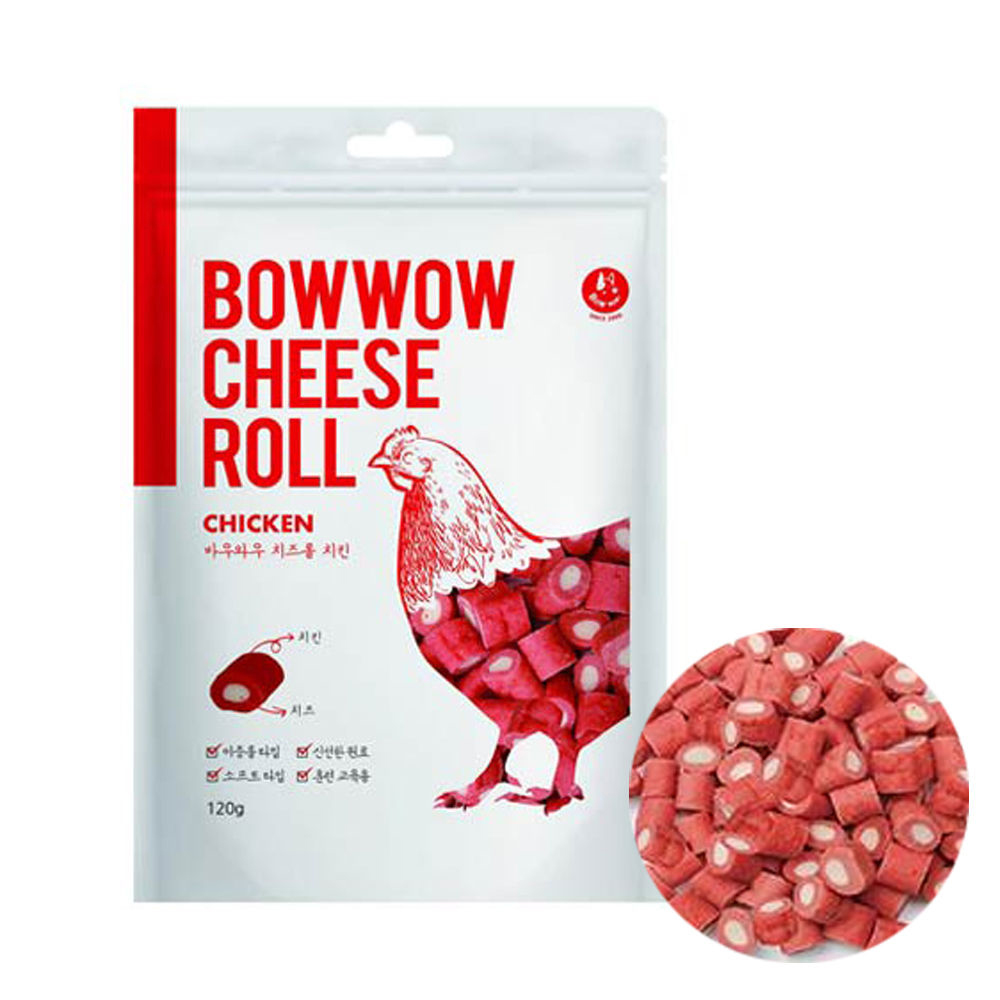 바우와우 치즈롤 (치킨맛) 120g (강아지 간식)
