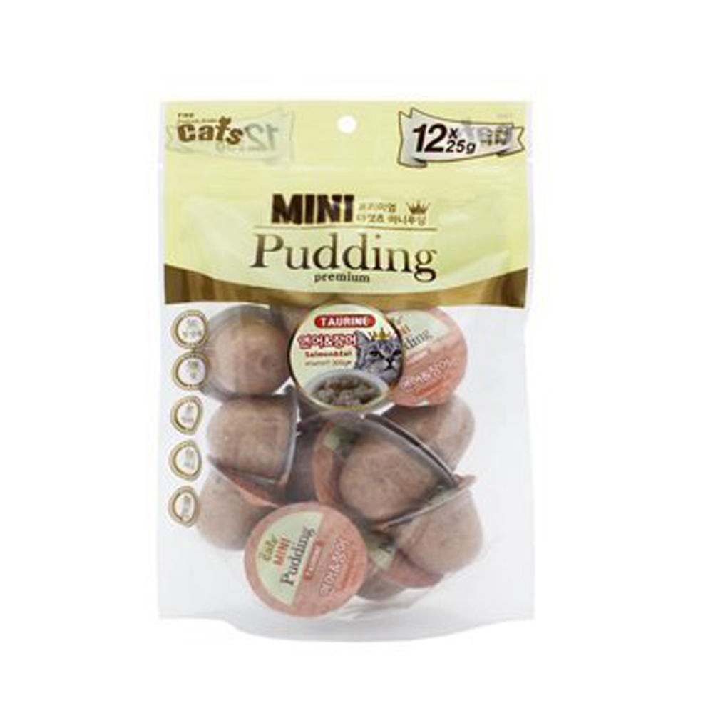 더캣츠 미니 푸딩 (연어.장어) (25g x12개입) (고양이 간식)