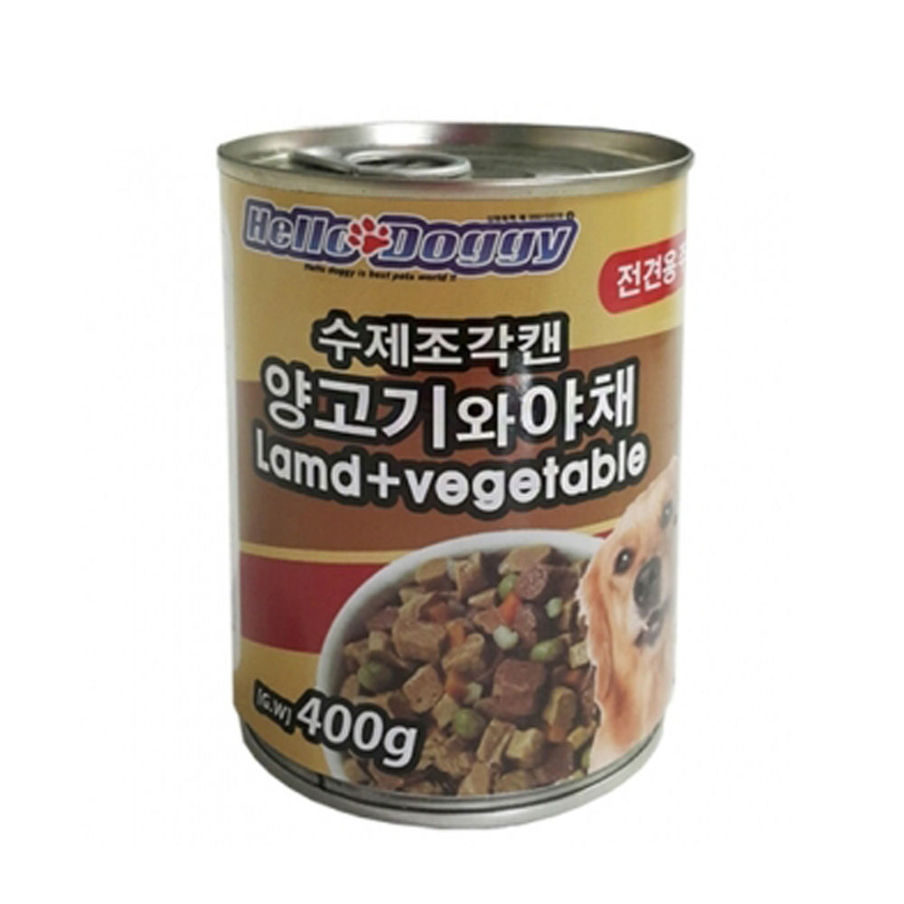헬로도기 수제조각캔 양고기와 야채 400g (강아지 주식캔)