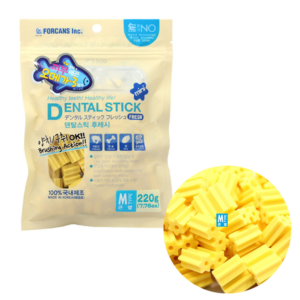 포켄스 덴탈스틱 후레시 오메가3 (큰별) 220g (강아지 간식)