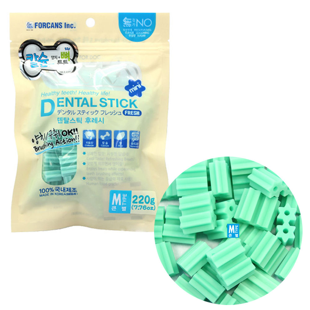 포켄스 덴탈스틱 후레시 칼슘 (큰별) 220g (강아지 간식)