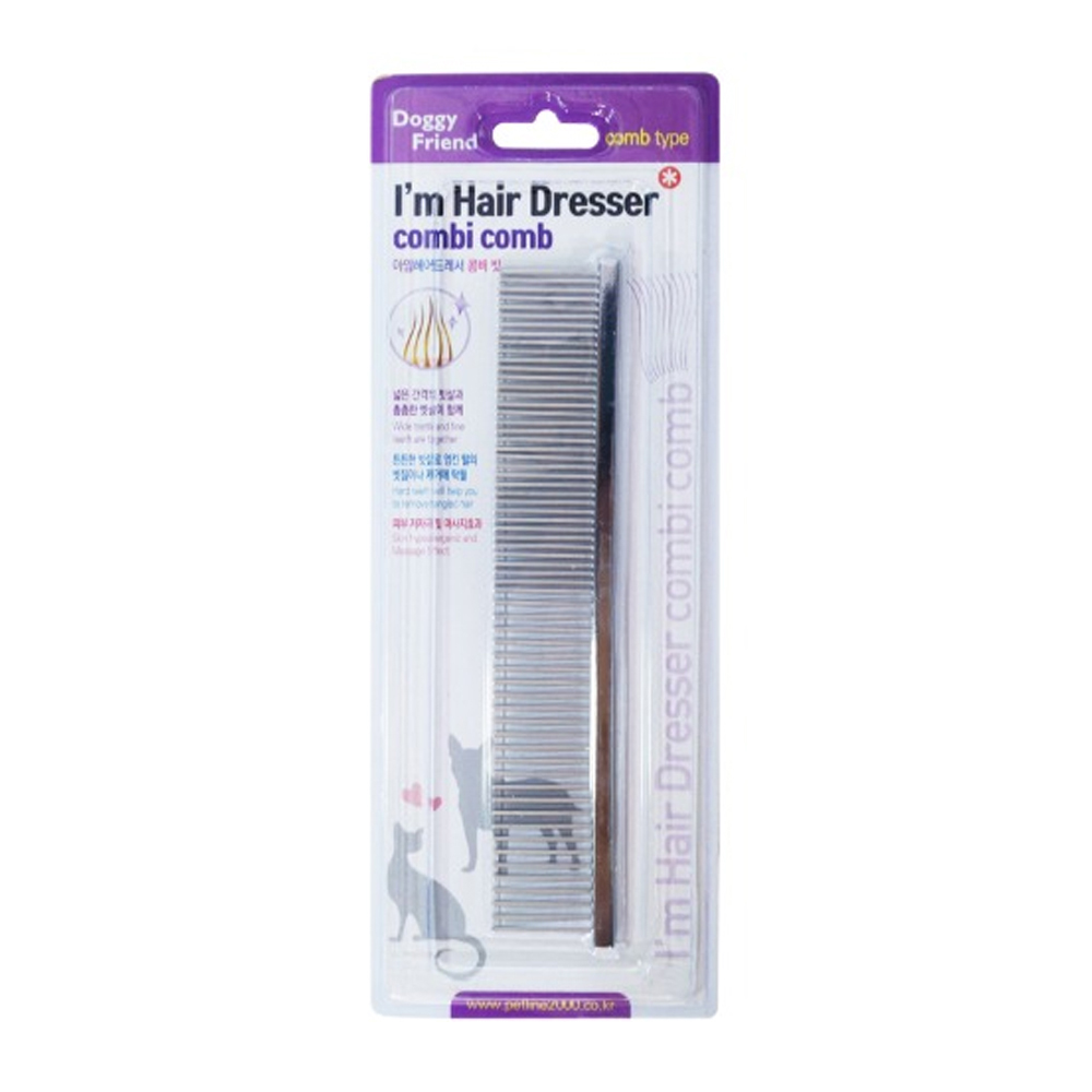 도기프렌드 일자 콤비빗 (강아지 빗)