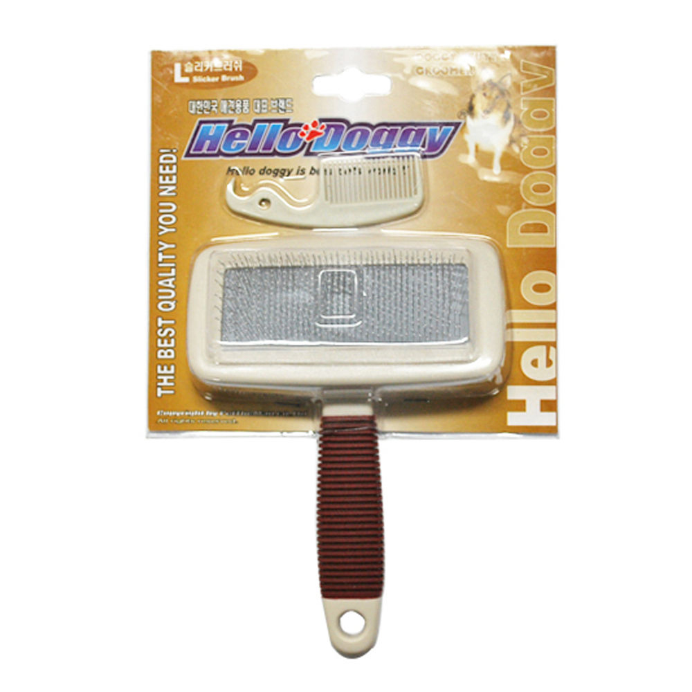 헬로도기 슬리커 브러쉬 L (애완용 브러쉬)