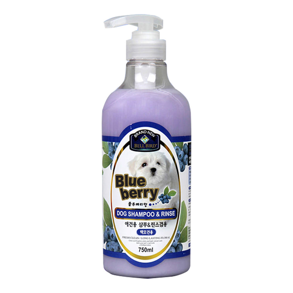뉴벨버드 블루베리 샴푸 린스 (백모전용) 750ml (강아지 겸용샴푸)