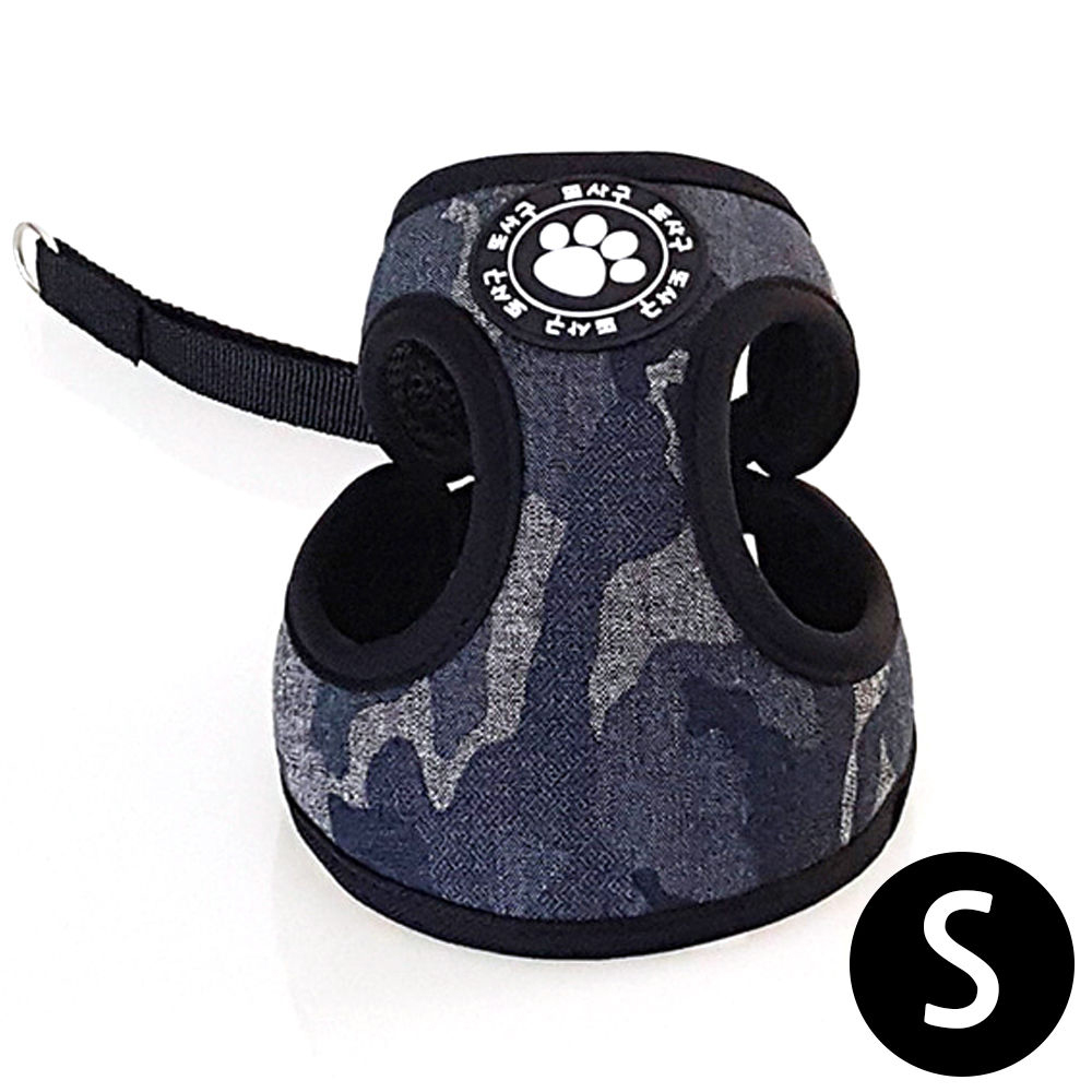 지엠펫 또사구 밀리터리 하네스 블랙 (S) (강아지 하네스)