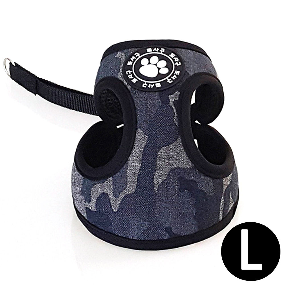 지엠펫 또사구 밀리터리 하네스 블랙 (L) (강아지 하네스)