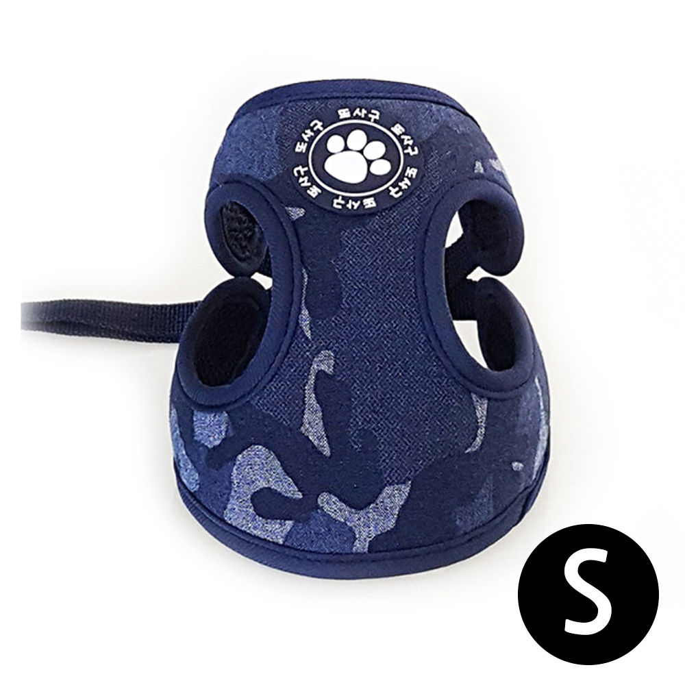 지엠펫 또사구 밀리터리 하네스 네이비 (S) (강아지 하네스)