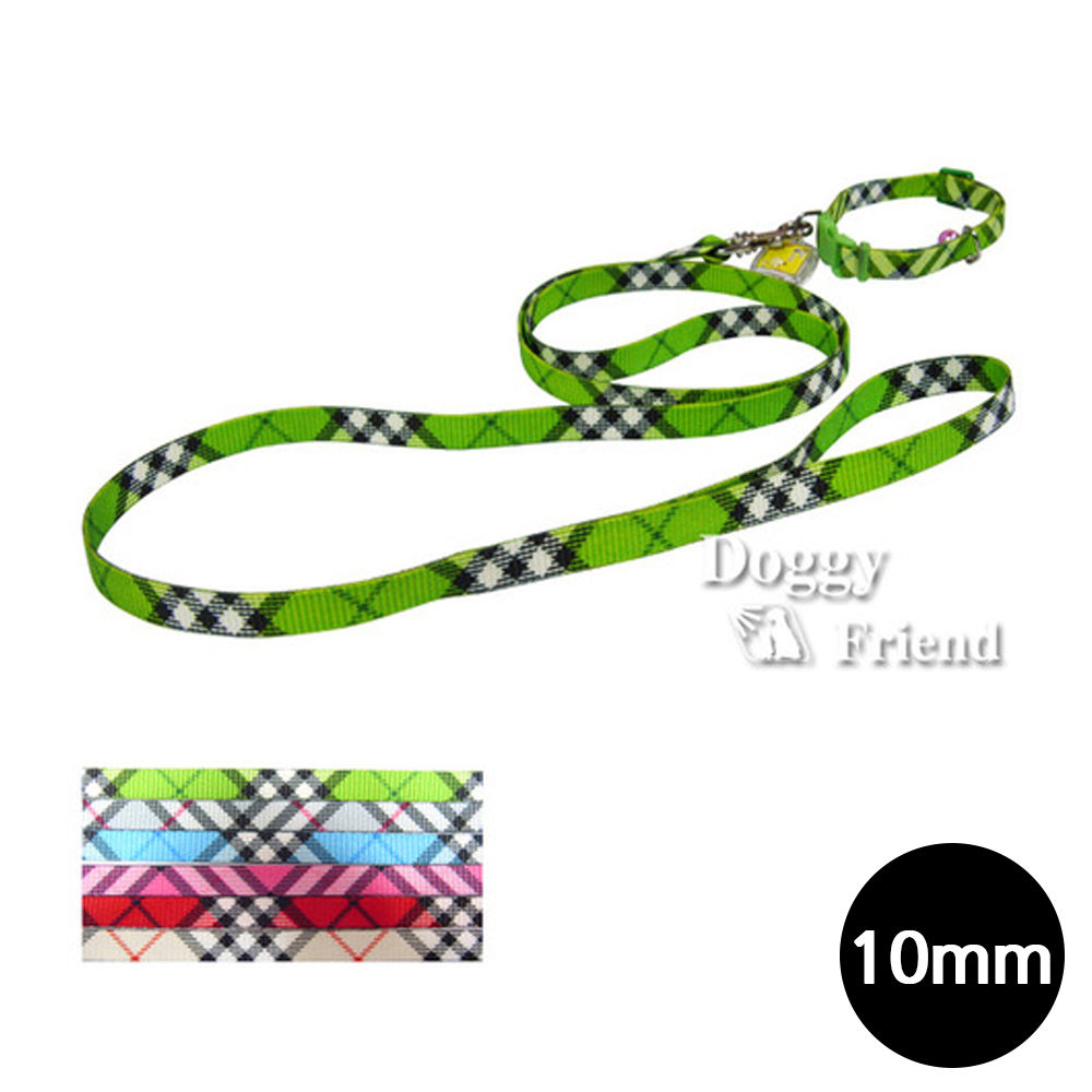 도기프렌드 신형체크 강아지 목줄셋트 10mm (랜덤1개)
