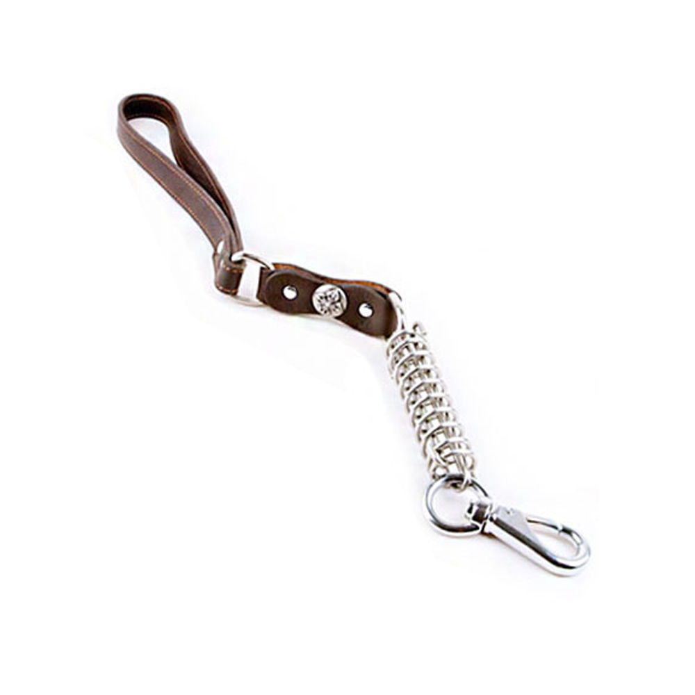 COCA 소가죽 스프링 핸들러 리드줄 (브라운) (강아지 리드줄)