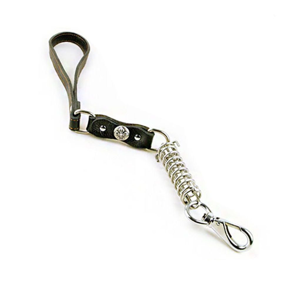 COCA 소가죽 스프링 핸들러 리드줄 (블랙) (강아지 리드줄)