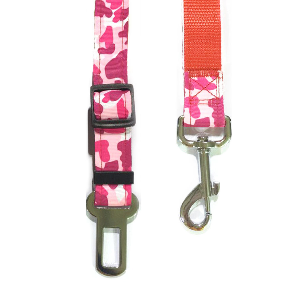 토리 밀리터리 강아지 차량용 안전벨트 (핑크) (B066)