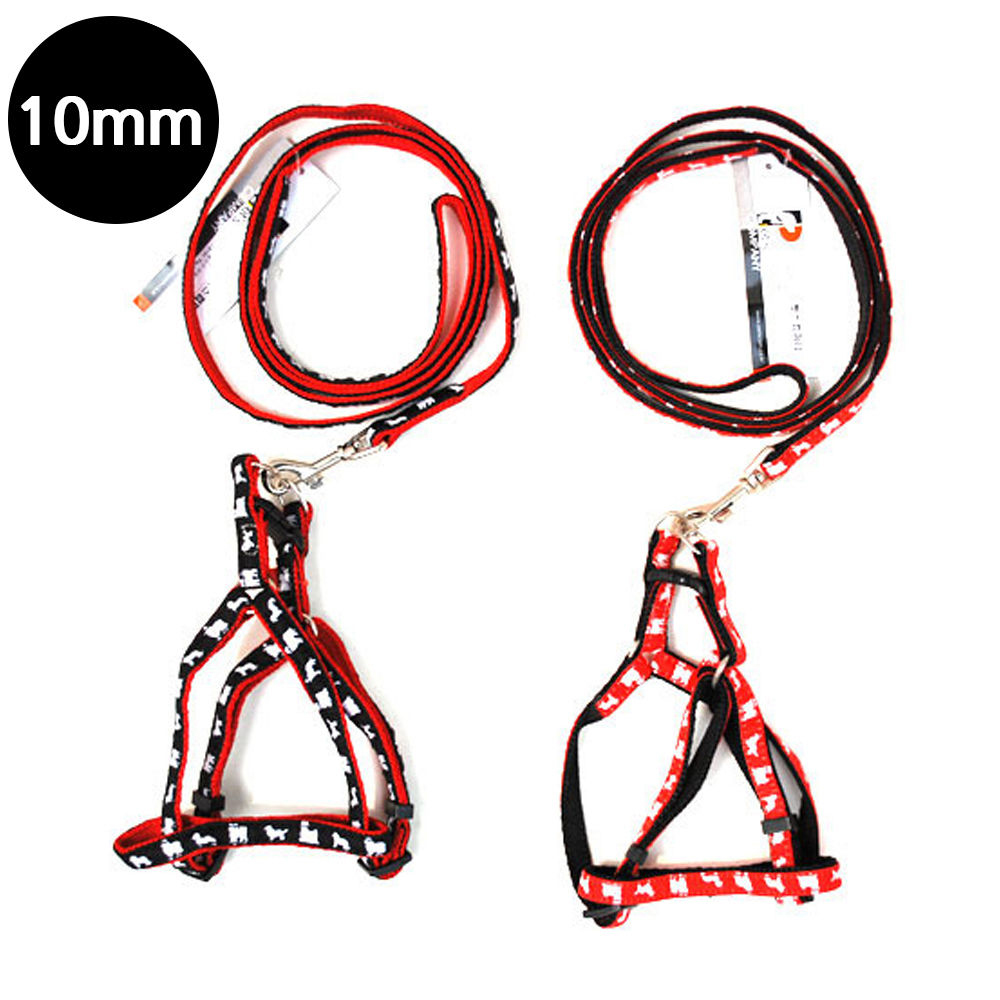 펫츠컴퍼니 도그프린팅 가슴줄세트 10mm (강아지 가슴줄) (랜덤1개)