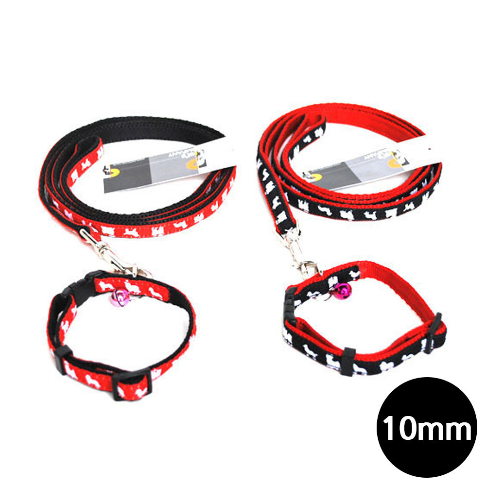 펫츠컴퍼니 도그프린팅 목줄세트 10mm (강아지 목줄) (랜덤1개)