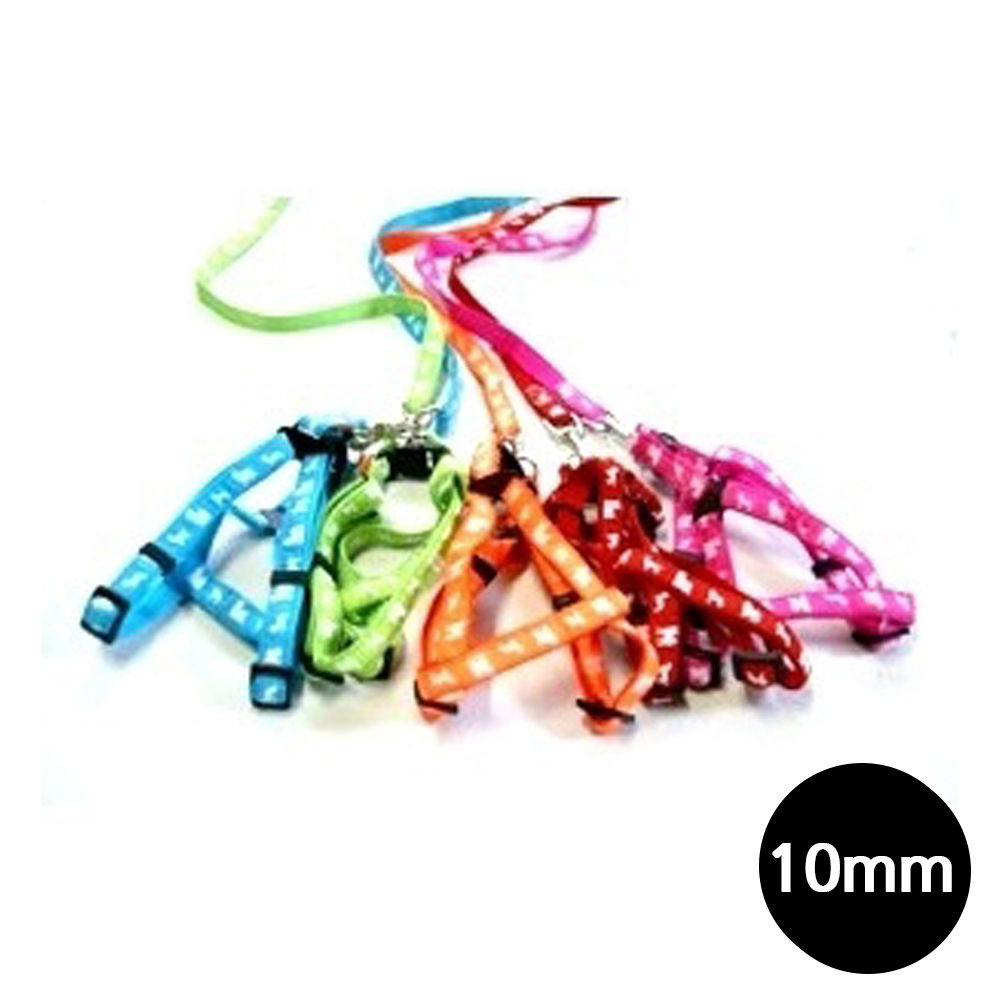 펫츠컴퍼니 파스텔 도그프린팅 고급 강아지 하네스세트 10mm (랜덤1개)