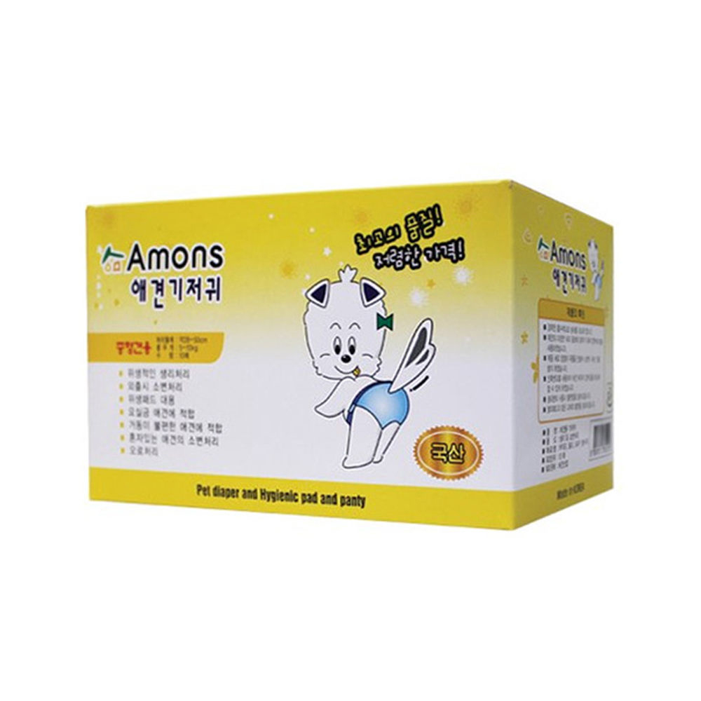 아몬스 애견기저귀 중형견용 (10매) (강아지 기저귀)