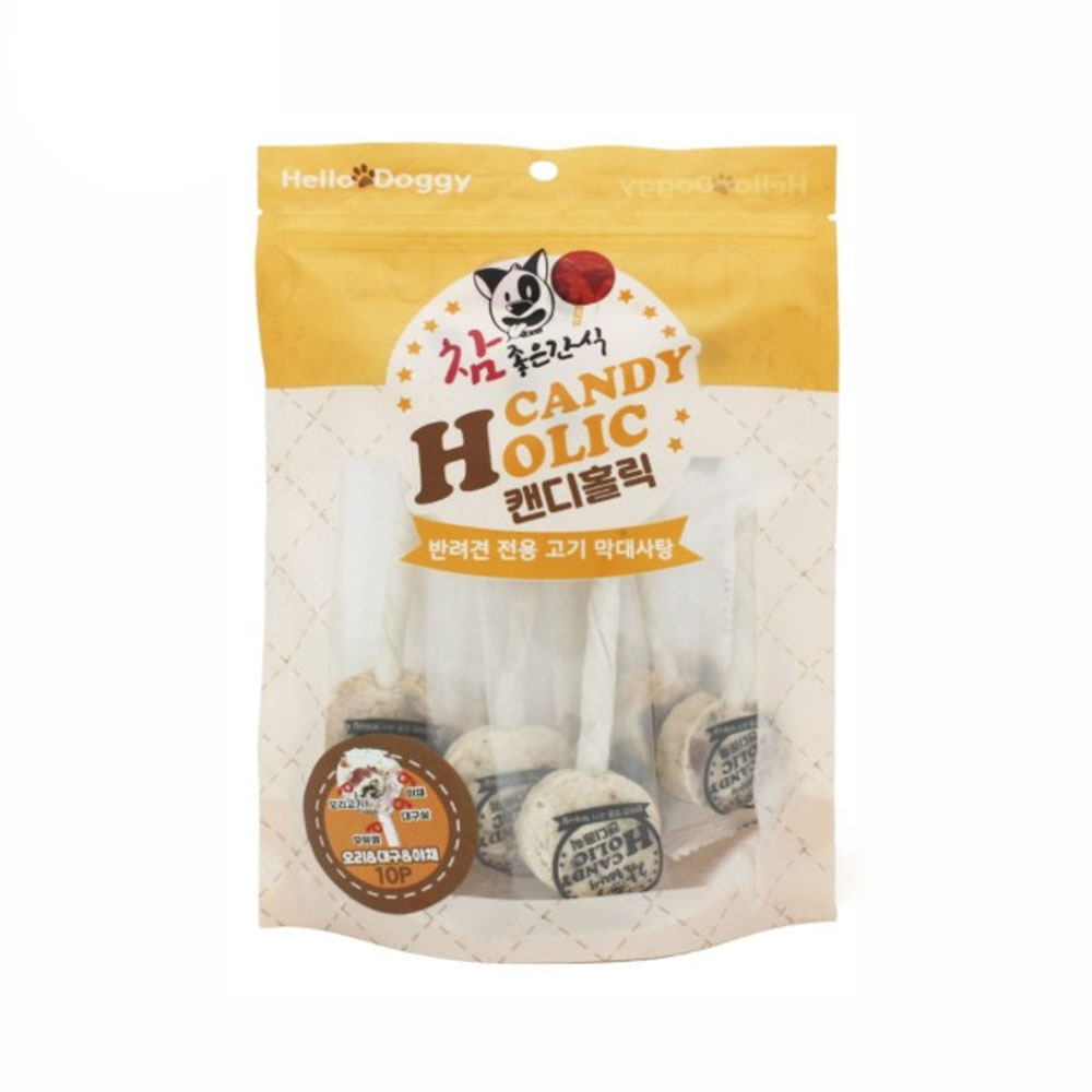 헬로도기 참좋은간식 캔디홀릭 10P (오리.대구.야채) (강아지 간식)