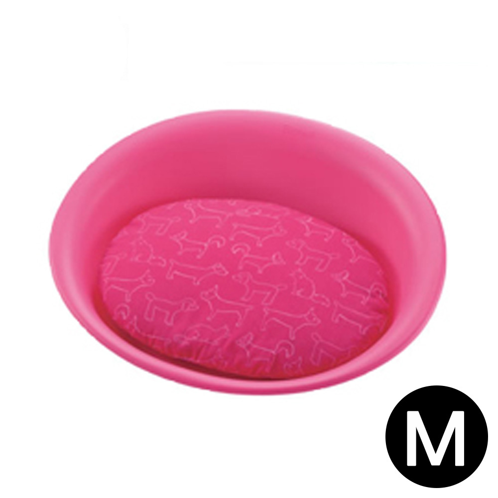 리첼 타원형 소프트 강아지 방석 (핑크) (M)