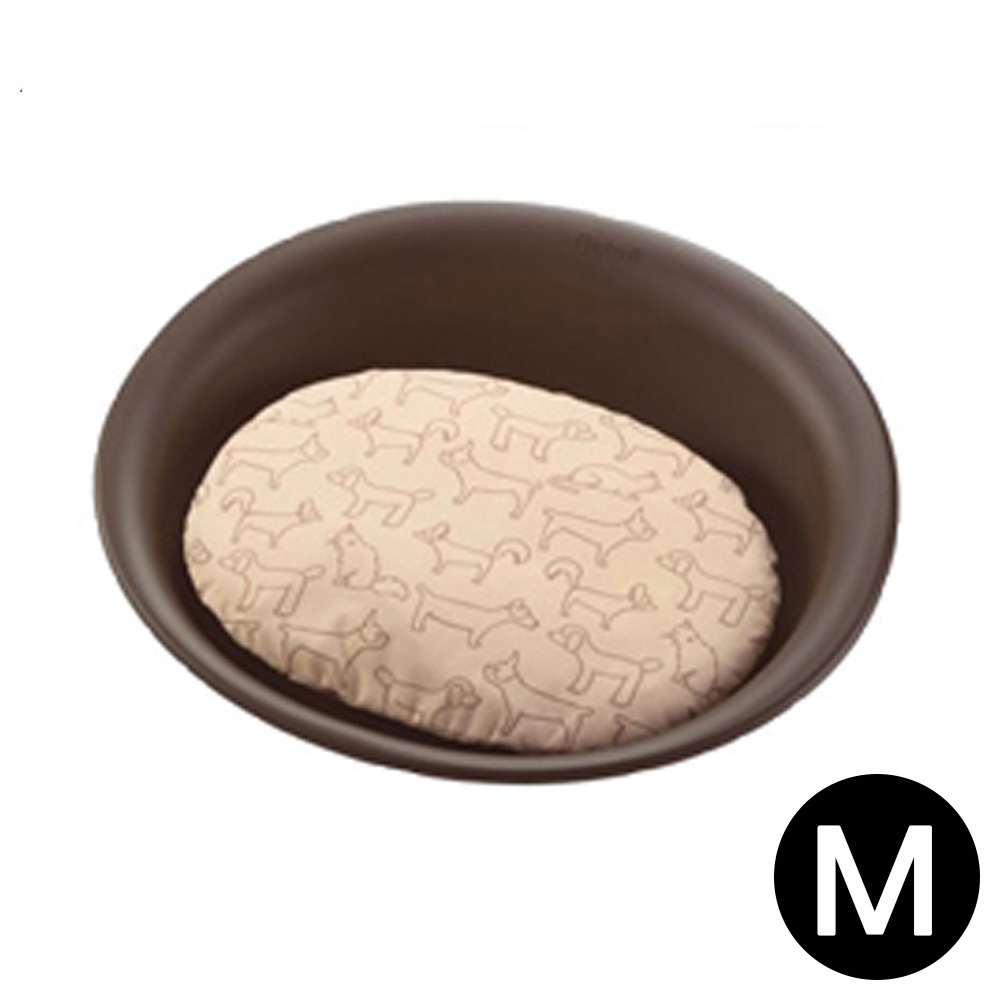 리첼 타원형 소프트 강아지 방석 (브라운) (M)