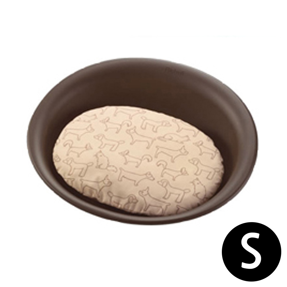 리첼 타원형 소프트 강아지 방석 (브라운) (S)