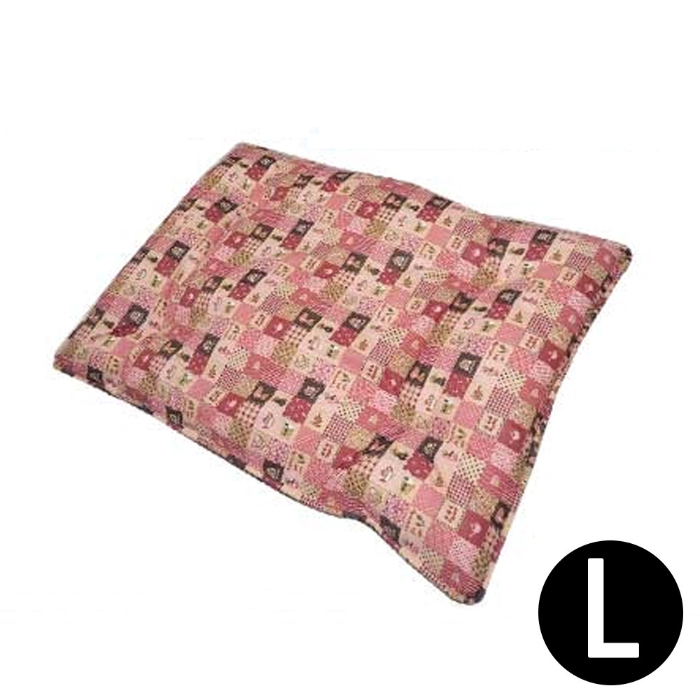 퍼피하우스 플래드 강아지 평방석 (핑크) (L)