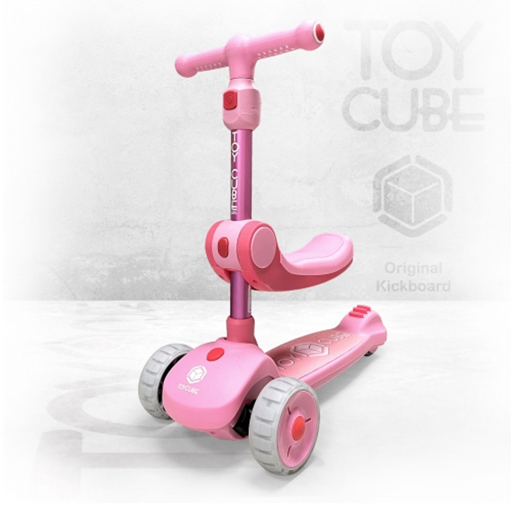 토이큐브 2in1 붕붕카 킥보드 (핑크)