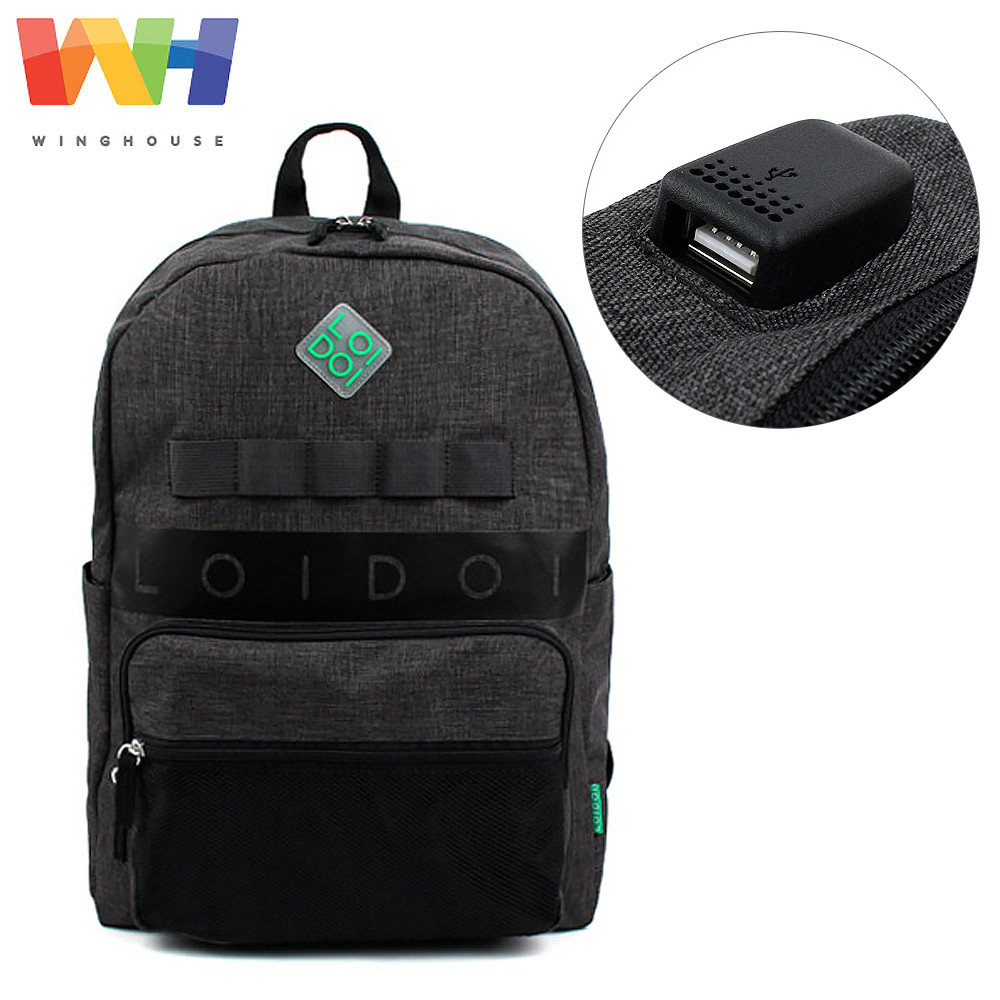 윙하우스 로이도이 마크 USB 백팩