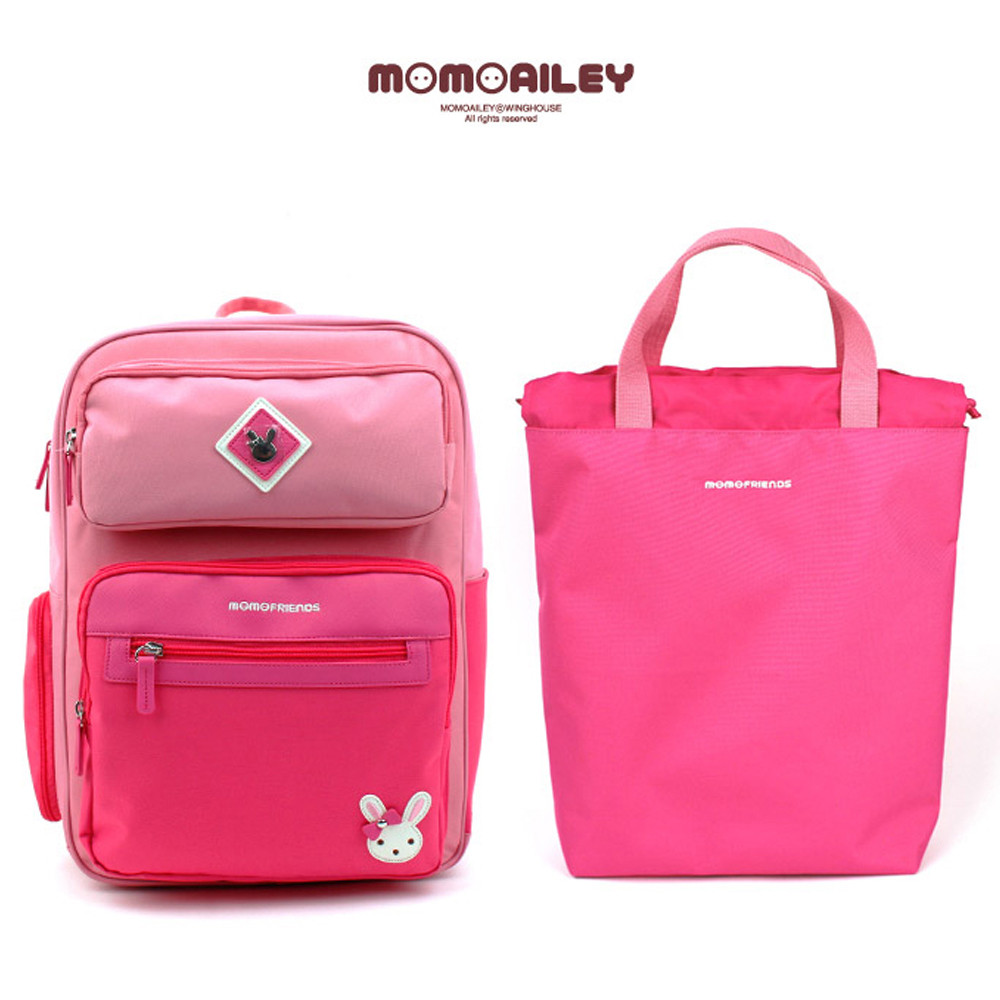 윙하우스 로라 핑크 블록 책가방세트